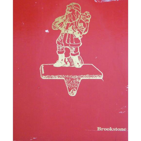 VTG Brookstone Kris Kringle Santa Claus IRON STOCKING HOLDER Christmas Decor BOX - Picture 3 of 5